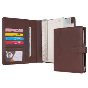 lot 6187 image: Wason A5 Binder PU Leather Journal Ring Portfolio Lined Notebook Refillable Paper Diary with Removable Clipboard Writing Notepad for Travel Business School Agenda Organizer (Coffee)