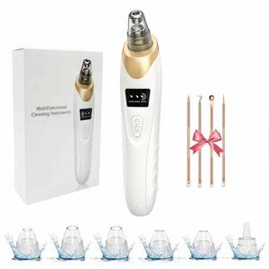 lot 6191 image: 2026 Blackhead Remover with 5 Suction Heads & 4 Gold Extractor Needles, Electric Blackhead Vacuum Pore Vacuum for Deep Facial Cleaning, USB Rechargeable for Women & Men-Khaki