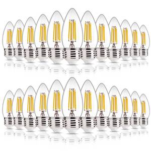 lot 6212 image: ALAMPEVER 24 Pack Chandelier Light Bulbs 60W Equivalent, E26 Edison Bulb, 450LM Dimmable LED Light Bulb, 2700K Soft White, B11 Type, 4.5W, Ideal for Living Room, Bedroom, Dining Room