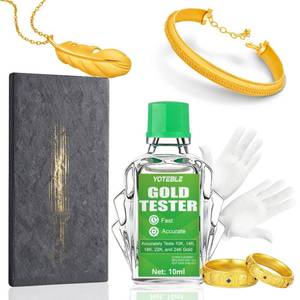 lot 6235 image: Gold Test Kit, Gold Testing Kit 10k 14k 18k 22k 24K Silver Platinum Precious Metal Tester with 10g Solutions, Test Stone, Detect Real Gold & Precious Metals
