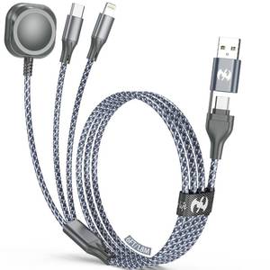 lot 6239 image: Multi Charging Cable for Apple Watch Charger,3 in 2 USB C Cable 6FT iPhone ChargerType CLightning Travel Essentials Cables for iWatch UltraSE10-1&iPhone 16-5 ProPlus