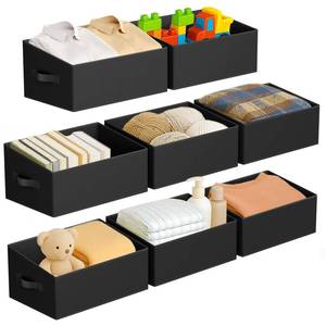 lot 6244 image: DIMJ Closet Storage Bins 8 Pack - Fabric Storage Baskets for Shelves, Large Clothes Organizers with Handles, Trapezoid Shelf Organization Storage Cubes for Purse, Toys, Books, Towel, Clothes