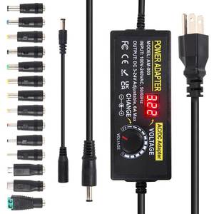 lot 6250 image: A324V 6A Adjustable Universal Power Supply Adapter 144W AOYADAISU DC Power Supply with Polarity Converter&14 Tips, 3V 5V 6V 9V 12V 15V 18V 19V 20V 24V 100V-240V AC to DC Converter for LED Strip Light