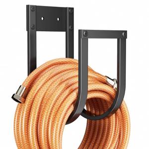 lot 6254 image: Garden Hose Holder Wall Mount - Metal Water Hose Hanger for Outside, Durable Hook for Garden, Garage, or Yard Storage
