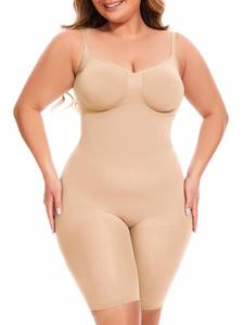 lot 6255 image: Atbuty Mid Thigh Bodysuits, Full Body Shapewear Short Torso for Women Tummy Control Seamless Body Suit Snatched Body Shaper size XL  2XL