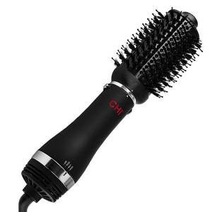 lot 6268 image: CHI Volumizer 4-in-1 Blowout Brush Hair Dryer, Multi-Attachment Ceramic Ionic Styling Tool, Preserves Natural Hair Moisture for Easy Styling, Frizz Control & Shine, Includes 4 Attachments,1000W, Black