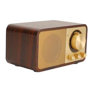 lot 6270 image: Bewinner Retro Wooden Bluetooth Speaker, Vintage Portable Cordless Speaker, TF Card, AUX, USB in, Small Vintage Bluetooth Speaker for Gift, Party, Travel, Office,Home Wood