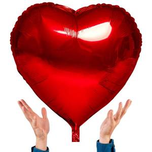lot 6276 image: LINAYE 6PCS Heart Shaped Balloons - 32 Inch Large Red Heart Foil Balloons, Adult Romantic Decor for Valentines Day, Anniversary, Wedding Decor Decoration