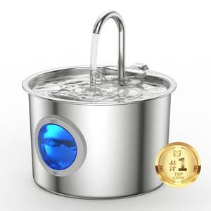 lot 9143 image: Cat Water Fountain Advanced 304 Stainless Steel 2.2L74oz with Detachable Tank, Easy to Clean, Automatic Pet Fountain Quiet Cats Water Dispenser, Perfect for Indoor Cats Dogs