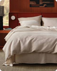 lot 9146 image: Bedsure Cotton Duvet Cover Queen - 100% Cotton Waffle Weave Linen Color Duvet Cover Queen Size, GentleSoft�� and Breathable Bedding Set for All Season, 3 Pieces, 90x90