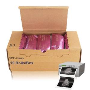 lot 9150 image: UPP-110HG Ultrasound Thermal Paper, High Gloss 110 Film for SonyMitsubishi Printers, Fetal Monitor Paper Roll (110mmx18m, 10 RollsBox)