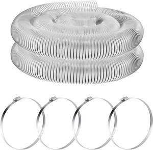 lot 9165 image: Amylove 2.5 Inch, 10 ft Heavy PVC Dust Collection Hose, Flexible Clear PVC Fume Hose with Stainless Steel Wire Coil and Clamp, Puncture Resistant Vacuum Fittings Dust Collector Accessories