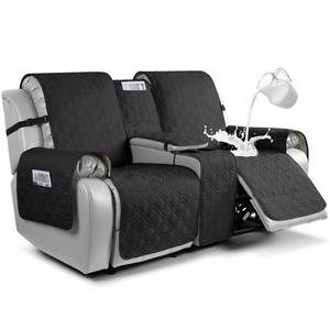 lot 9188 image: VANSOFY Loveseat Recliner Cover with Console 100% Waterproof Sofa Slipcovers Non-Slip Reclining Couch Cover Split Sofa Covers Furniture Protector for Pets, Dogs(Black)