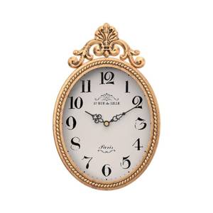 lot 10137 image: Abdurey Small French Retro Decorative Wall Clock, Antique Gold Vintage Oval Style,Silent Battery Operated Boho Decor Wall Clocks for Farmhouse,Kitchen,Bedroom,Bathroom(10.4 H x 6.7 W)