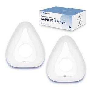 lot 10139 image: 2-Pack Replacement Full Face Cushions Compatible with Original AirFit F20 AirTouch F20, Innovative Design for Secure Sealing and Nose Pressure Reduce, CPAP Supplies Accessories, L