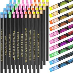 lot 10149 image: Eersida 40pcs Color Changing Mood Pencils Fun Pencils Bulk for Kids Students Motivational Pencil 2B Assorted Thermochromic Pencil with Eraser (Inspirational)