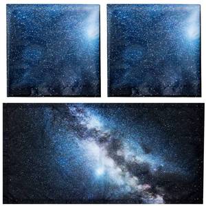 lot 10163 image: Hortsun Pack of 2 Fluorescent Light Covers 4 x 2 Feet Magnetic Ceiling Light Cover Room Supplies for Home Office(Galaxy Sky)