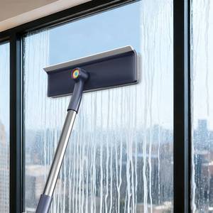 lot 10178 image: 3 in 1 Window Squeegee for Home, Window Cleaning Kit with 60 Extension Pole, Professional Window Cleaner Tool for Outdoor Windows, Glass, Mirrors, Screens with 3 Microfiber Cloths & Screen Brush