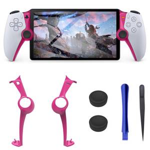 lot 10203 image: DLseego 1 Pair Handheld Decorative Trim Shell Suitable for PS Portal Remote Player, ps5 Edge Controller DIY Replacement Clip Shell, Including Tool Kit and 2 Thumb Grips, Pink Plates Cover
