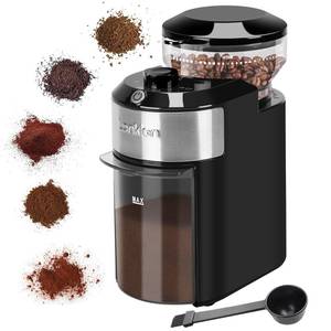 lot 10204 image: Lonkion Burr Coffee Grinder Electric - Adjustable Burr Grinder with 28 Precise Grind Settings for 12 Cups - Coffee Grinders for Home Use - Professional Coffee Bean Grinder - Stainless Steel