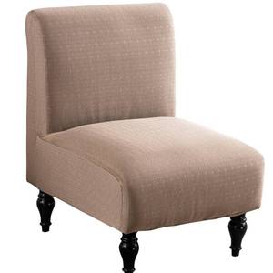 lot 10207 image: LavishCover Armless Accent Chairs Covers, Thick Armless Recliner Sofa Cover Stretchable, Removable Armless Chair Slipcover for Living Dining Room Hotel (Khaki, 1pc)