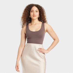 lot 10219 image: Womens Slim Fit Seamless Tank Top - A New Day�� Brown S