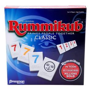 lot 11039 image: Pressman Rummikub - The Original Rummy Tile Game  Exciting Family Game of Strategy and Luck  Promotes STEM Skills  For Kids, Teens, Adults  2-4 Players, Ages 8