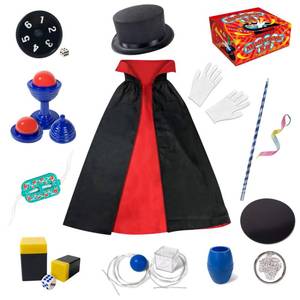 lot 11045 image: Heyzeibo Magic Kit for Kids - Magic Tricks Games Toy for Girls & Boys, Magician Pretend Play Dress Up Set with Magic Props & More Magic Tricks, Instruction Manual, for Beginners Toddlers
