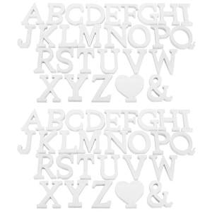 lot 11053 image: HOZEON 56 PCS Decorative Wooden Letter, White Alphabet Set, Modern and Stylish Wall Letters for Bedroom, Wedding, Birthday Party, Children, Home Decoration