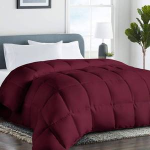 lot 11054 image: COHOME California King Size Comforter, All-Season Quilted Down Alternative Duvet Insert, Luxury Hotel GentleSoft Comforter with Anti-Clump Tech & 8 Tabs - Reversible - Burgundy 90x102 inches