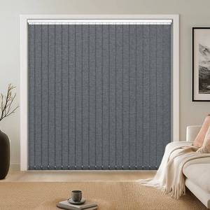 lot 11065 image: LazBlinds Room Darkening Vertical Blinds Replacement Slats �� Polyester Fabric for Sliding Glass Door, Patio & Windows, 82.5x3.5, 34 Pack, Grey