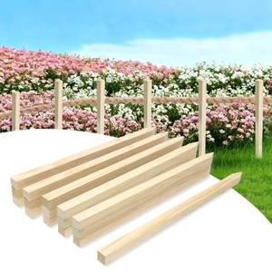 lot 11067 image: Layrslot 50 Pcs 16.7 Inch Wooden Garden Stakes, Wooden Stakes for Signs, Grade and Survey Stakes for Plant Support, Silt Fence, Farm Survey Boundaries, Baselines
