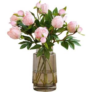 lot 11080 image: IPOPU Pink Peonies Artificial Flowers 8PCS Fake Peonies Silk Flowers with Stems for Wedding Decoration Bride Bouquet Faux Flowers Pink Crafts Floral Arrangement