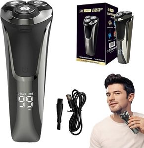lot 11086 image: Snapbuy Electric Razor for Men, Snapbuy Electric Razor Pro of Father, 4D Floating Head Rotary Shaver,2025 New Electri c Shaver with LCD Display & Quiet Motor, IPX7 Waterproof (Black)