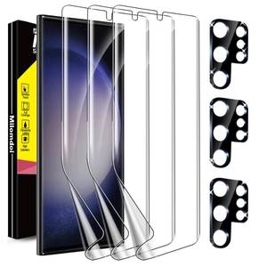 lot 12019 image: Milomdoi 33 Pack for Samsung Galaxy S23 Ultra Screen Protector Not Glass Accessories 3 Pack TPU Film with 3 Pack Tempered Glass camera lens screen protector for Samsung S23 Ultra case friendly