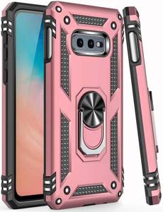 lot 12058 image: IKAZZ for Galaxy S10e Case with Screen Protector,Military Grade Shockproof Heavy Duty Protective Phone Cover Pass 16ft Drop Test with Magnetic Kickstand Car Mount Holder Rose Gold