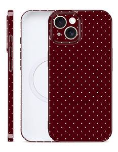 lot 12063 image: Aitipy Magnetic Polka Dot Phone Case for iPhone 15 Plus, Compatible with MagSafe, Cute Polka Dots Fashion Aesthetic Soft TPU Slim Shockproof Protective Phone Cover for Women Girls-Wine Red