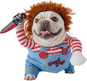 lot 12087 image: Pet Deadly Doll Dog & Cat Cosplay Costume for Small & Medium Pets - Adjustable Halloween & Christmas Dog Costume(S)