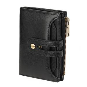 lot 12093 image: GOIACII Small Womens Wallet Leather Ladies Billfold Card Holder RFID Blocking with Zipper Coin Pocket