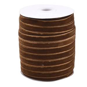 lot 12102 image: Pandahall 50 Yards Velvet Ribbon 38 Inch Wide Single Face Velvet Ribbon Roll with Spool for Gift Wrapping Decoration Party Wedding Easter Crafts (Saddle Brown)