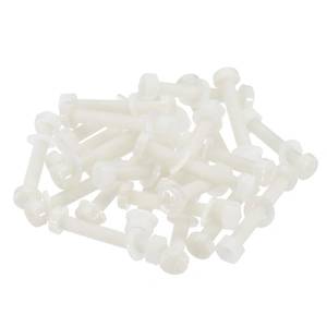 lot 12103 image: PATIKIL M5x35mm White Nylon Bolts Plastic Nuts Full Thread Head Screws, 24 Pcs