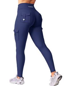 lot 12116 image: YEOREO CoreFlex Workout Cargo Leggings with Pockets for Women Hidden Scrunch Butt Lifting Leggings Gym Yoga Pants Navy M