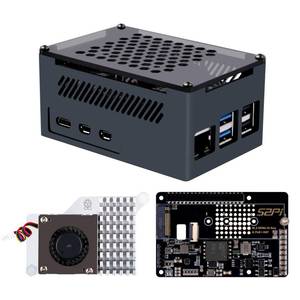 lot 12132 image: GeeekPi P33 M.2 NVME M-Key PoE Hat with Official Pi 5 Active Cooler and Aluminum Case for Raspberry Pi 5, Support M.2 NVMe SSDs 2230224222602280