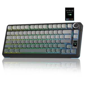 lot 12143 image: AULA S75 PRO Wireless Mechanical Keyboard with Screen&Knob, Tri-Mode Hot Swappable Gaming Keyboard 75%, Pre-lubed Switches, RGB Backlit, Side Printed PBT Keycaps, Creamy Sounding Computer Keyboards