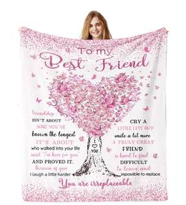 lot 12444 image: Jamfind Best Friend Birthday Gifts for Women, Gifts for Best Friend Woman, Bestie BFF Soul Sister Graduation Gift Ideas for Women Blanket 60x 50, Friendship Unique Gifts