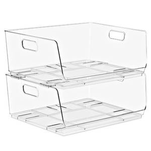 lot 13369 image: Sorbus Stackable Storage Bins Open Front - Clear Storage Bins - Pantry Bins for Storage and Organization - Acrylic Stackable Bins for Kitchen - Clear Pantry Organizer Bins (Large 2 Pack)