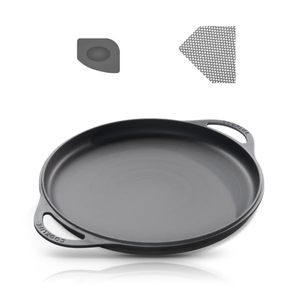 lot 13374 image: COOKLIFE 12 Inch Lightweight Pre-Seasoned Cast Iron Griddle with Cleaning Kit - Smooth Polished Surface, Easy to Clean Cast Iron skillets Use in the Oven, on the Stove or Grill, Over a Campfire