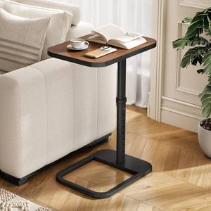 lot 13378 image: Kitstorack Upgraded TV Tray Table with Panel Lock, 90° Flip-Over Design & Adjustable Height, Sofa Arm Side Table for Eating, Laptop, Couch, Bed, or Small Spaces, Espresso