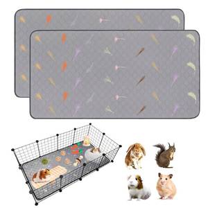 lot 14100 image: LWYMX 2Pcs Guinea Pig Cage Liners,Guinea Pig Fleece Cage Liners24X48 Super Absorbent Washable Pee Pads Reusable for Rabbit Hamster Chinchilla