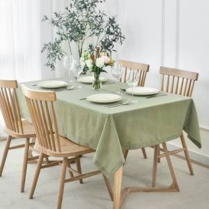 lot 14111 image: maxmill Lux Faux Linen Tablecloth with Slubby Yarn Textured Weaves Wrinkle Resistant Anti-Shrink Soft Table Cloth for Kitchen Dining Restaurant Tabletop Rectangle 60 x 120 Inch Sage Green